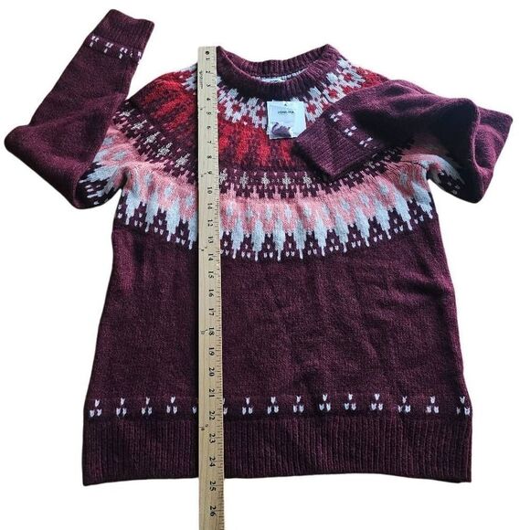 Sonoma womens Sz S dark red Fairisle Christmas sweater the super soft sweater - Picture 6 of 7